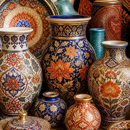 Vasos de cerâmica pintados à mão