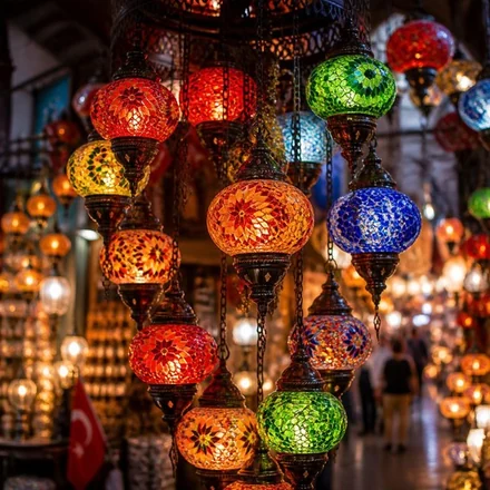 Luminárias turcas coloridas
