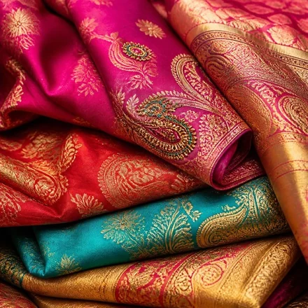 Tecidos indianos bordados